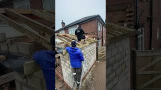 Pitched roof 🪚⚒️ carpenter carpentry joinery timberframe roofing roof diy joiner builders [upl. by Allare854]