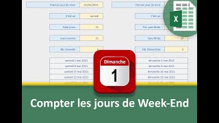 Compter les jours de WeekEnd dans les mois [upl. by Hans]