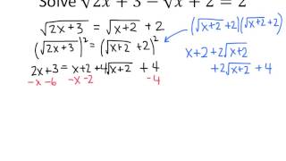 Example Solving a Radical Equation Square Twice [upl. by Ciel]