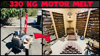 320KG Massive Motor Melt  Free Copper  Scrap Salvage Bulk Copper Bars  ASMR Metal Melting [upl. by Georgianna]