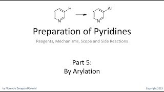 Preparation of Pyridines Part 5 By Arylation [upl. by Kenwrick]