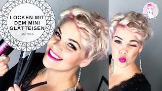 Locken für ganz kurze Haare  Kurzhaarfrisur locken mit dem Mini Glätteisen by Salirasa [upl. by Val]