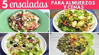 5 Ensaladas fáciles para Almuerzos y Cenas Cocina de Addy [upl. by Haelat]