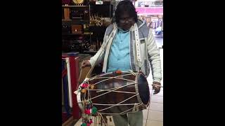 Ustad Jahangir khan brother of Ustad Sagir Khan from Pakistan Dhol playing at JAS Musicals Southall [upl. by Ecallaw]