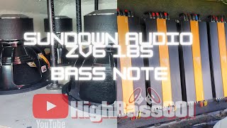 BASS NOTE  4 SUNDOWN AUDIO ZV6 18S  4 CRECENDO AUDIO BIGCLEF 6KS  6TH ORDER WALL [upl. by Sayles]