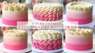 Piping Tutorial Learn How to Pipe 8 Designs using Wilton 1M Tip  Homemade Cakes  Mintea Cakes [upl. by Berkly]