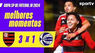 FLAMENGO 3 X 1 SÃO JOSÉ  MELHORES MOMENTOS  COPA SÃO PAULO DE FUTEBOL JR 2024  sportv [upl. by Asseralc]