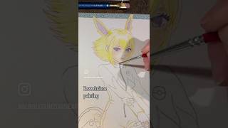 Working through my next eeveelution pokemon 🙌 howto anime jolteon watercolour drawmanga art [upl. by Noral990]