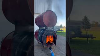 DOUBLE BARREL WOOD BURNING HEATER betitupkustoms viralvideo [upl. by Millburn]