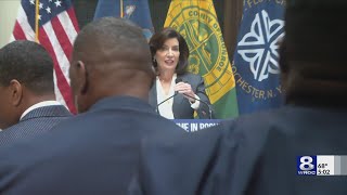 Gov Hochul ‘Statewide Discrepancies’ in application of Bail Law reforms [upl. by Elyr500]