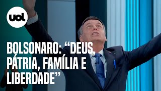 Bolsonaro usa tempo extra para repetir lema Deus pátria família e liberdade [upl. by Keenan]