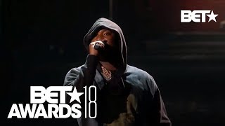 quotStay Wokequot Meek Mill amp Miguel In An Emotional Police Brutality Live Performance  BET Awards 2018 [upl. by Dressel]