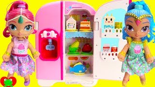 Shimmer and Shine Refrigerator and Grocery Shopping Learn Foods [upl. by Rysler]