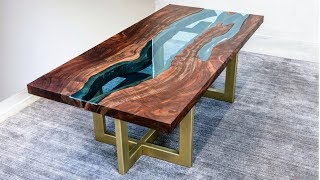 Live Edge River Table  Woodworking HowTo [upl. by Ancelin977]