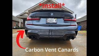 M340i Rear Bumper Carbon Vent Canards install [upl. by Naus]