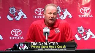 Fresno State Football Tim DeRuyter Weekly Press Conference 82916 [upl. by Rondi433]