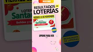 Resultado Lotería de Santander del 22 de Noviembre 2024🤑 resultado loteriadesantander santander [upl. by Anidal504]