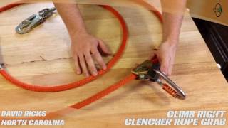 Climb Right Clencher Rope Grab  TreeStuffcom Customer David Ricks Review In The Field [upl. by Ecyaj14]