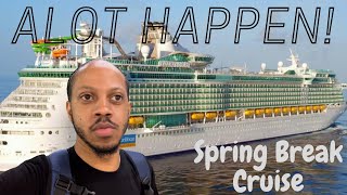 Royal Caribbean Liberty Of The Seas Boarding Day Spring Break ALOT HAPPEN [upl. by Bohs]