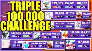 I attempted the TRIPLE 100000 CHALLENGE with 12 Different POKEMON  Pokemon Unite [upl. by Trude991]