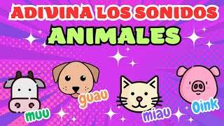 SONIDOS DE ANIMALES  Onomatopeyas para niños  Discriminación auditiva y visual [upl. by Alekahs]