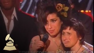 Amy Winehouse  accepting Record Of The Year at the 50th GRAMMY Awards  GRAMMYs [upl. by Sil]