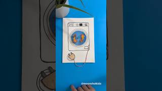 DIY “Laundry day” interactive card Easy paper electronics project for beginners [upl. by Jayson]