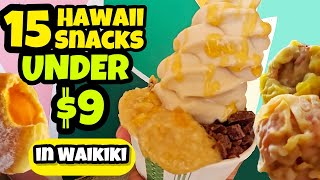 15 Hawaii Snacks UNDER 9 in Waikiki amp Rating each item [upl. by Assirolc]