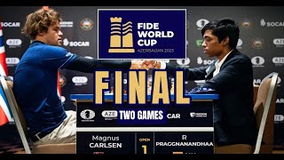 Praggnanandhaa vs Magnus Carlsen  FIDE World Cup 2023  FINAL [upl. by Ydahs616]