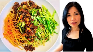 Restaurant Quality at Home  Sichuan ZhaJiangMian Spicy Minced Pork Sauce Noodles 四川麻辣炸酱面 [upl. by Towers]