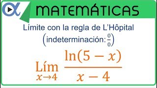 Límite aplicando la regla de L´Hôpital ejemplo 3  Matemáticas Superiores  Vitual [upl. by Terrell]