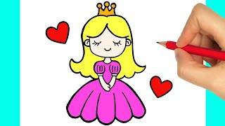 HOW TO DRAW A PRINCESS  HOW TO DRAW A GIRL EASY STEP BY STEP  كيف ترسم أميرة [upl. by Nicolette128]