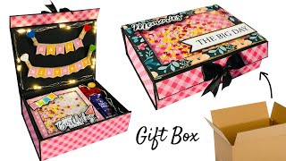 How To Make Hamper Box for mother At Home Handmade Birthday Gift Ideas  tutorial [upl. by Wisnicki]