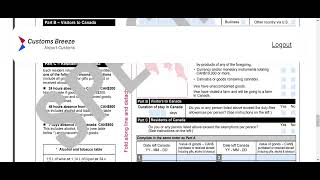 StepbyStep Guide on how to fill the Canada Customs Declaration form when traveling to Canada [upl. by Darcie]