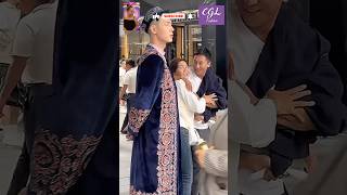 Kazakhstan street fashion walk with traditional clothes fashion streetfashion national [upl. by Aivle]