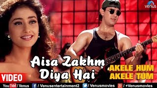 Aisa Zakhm Diya Hai  Aamir khan amp Manisha Akele Hum Akele Tum 90s Best Love Song [upl. by Lleon]