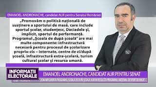 EMANOEL ANDRONACHE CANDIDAT AUR PENTRU SENATUL ROMÂNIEI [upl. by Trovillion358]