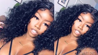 25 DEEP CURLY BRAZILIAN SYNTHETIC LACE FRONT WIG FT EBONYLINE  THE TASTEMAKER [upl. by Adkins]