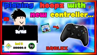 Playing with my New Controller in Hoopz  Voice reveal and Hand Cam  Roblox Hoopz 🏀 [upl. by Aveer644]