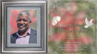 Thanksgiving Service of Bro Fitzhugh Donovan Robinson [upl. by Eislehc516]