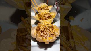 CRISPY CHICKEN CHEESESTEAK amp SMASH BURGER FRIES from Hunchos in Astoria Queens NYC DEVOURPOWER [upl. by Kariv]