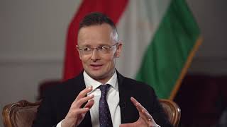 Hungarys foreign minister on German missiles Nato troops in Ukraine and Gaza ceasefire [upl. by Lienet]