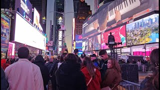 Times Square Night Walk New York Citys Dazzling Lights [upl. by Elayor]