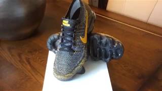 Nike Air VAPORMAX FLYKNIT quotMINERAL GOLDquot 2018 CollectionBlackMineral GoldDark GreyPart 121 [upl. by Aicnom773]