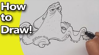 How to Draw Finding Dory Charcters  Hank the Octopus  Narrated Step by Step Drawing Tutorial [upl. by Norrek]