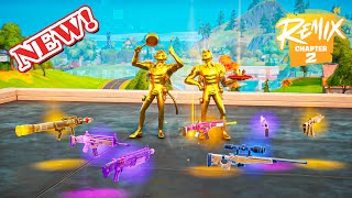 Golden Meowdas Duo vs NEW OG MYTHIC WEAPONS  NEW Fortnite OG Chapter 2 Remix [upl. by Fihsak]