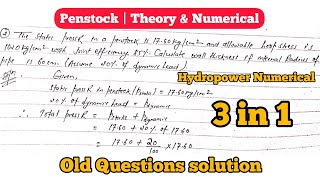 Penstock  Design steps  Numerical  Thickness amp Diameter of Penstock [upl. by Navi526]