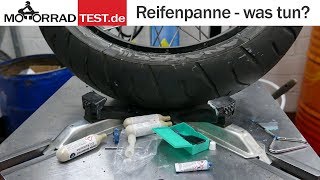 Reifenpanne  was tun  Reifenreparatur unterwegs mit dem Pannenset für schlauchlose Reifen [upl. by Kutzenco254]