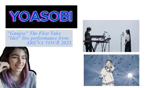 Reaction to YOASOBI quotGunjooquot The First Take quotIdolquot live from ARENA TOUR 2023 [upl. by Nicol]