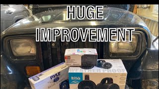 Jeep YJ Speakers and Radio Upgrade Replace that Old Factory System [upl. by Alliuqaj]